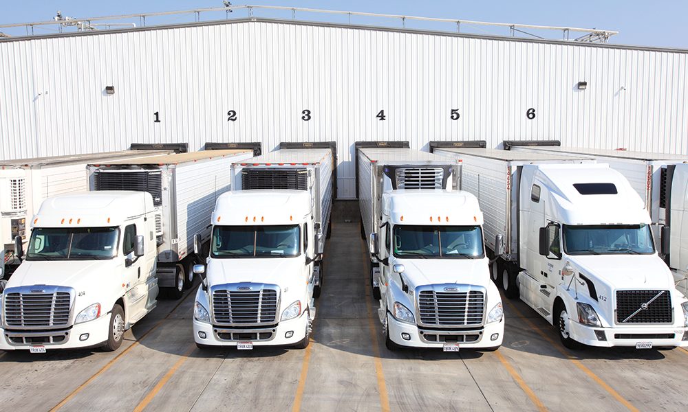 J.B. Critchley trucks at a loading dock